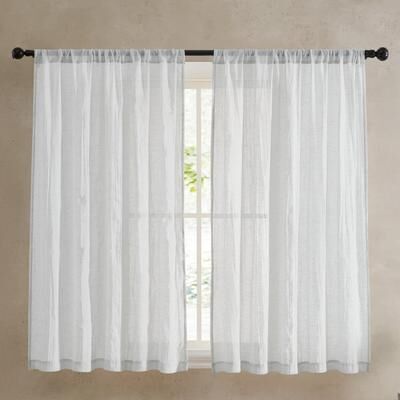 French Connection Charter Crushed Rod Pocket Window Curtain Pair