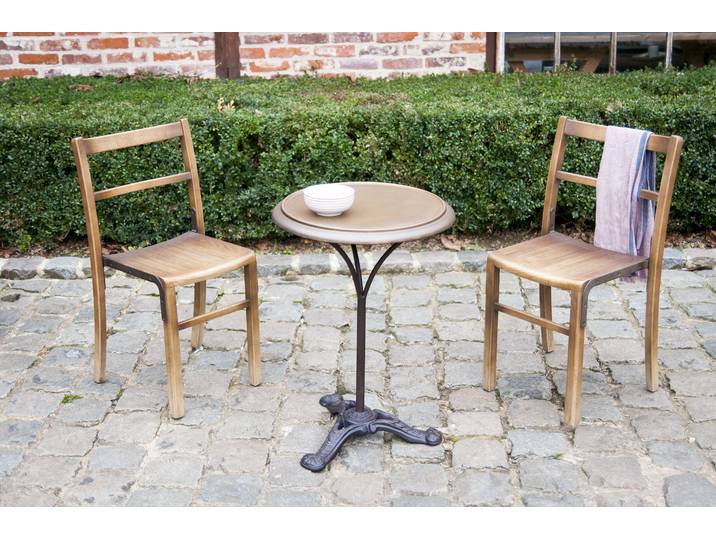 Table bistrot industrielle en bois métal Vaiana