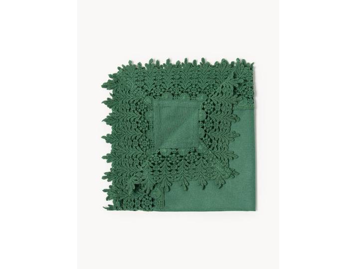 Serviettes avec dentelle Flavia, 4 pièces