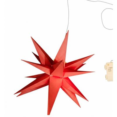 OTTO HOME LED Stern "LED Kunststoffstern KARINNA, Ø 35 cm", rot, Ø 35cm, 2 Stk., Leuchten, Batteriebetrieb mit 6/18 St. Timer