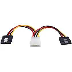 EFB K5345.015 SATA Y-Stromkabel, 1x 5, 25” auf 2x Sata (m. Lasche), St.-2x St., 0, 15m K5345015