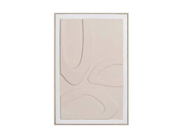 Handgemaltes, gerahmtes Bild „Essence of Nature“ mit 3D Effekt, 60 x 90 cm Beige Crea Collection