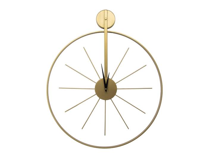 Art for the Home Wanduhr Luxuriöse runde 55x65cm, Goldfarben, Metall, Grafikmuster, Rund, 65x1x55 cm, Dekoration, Uhren, Wanduhren