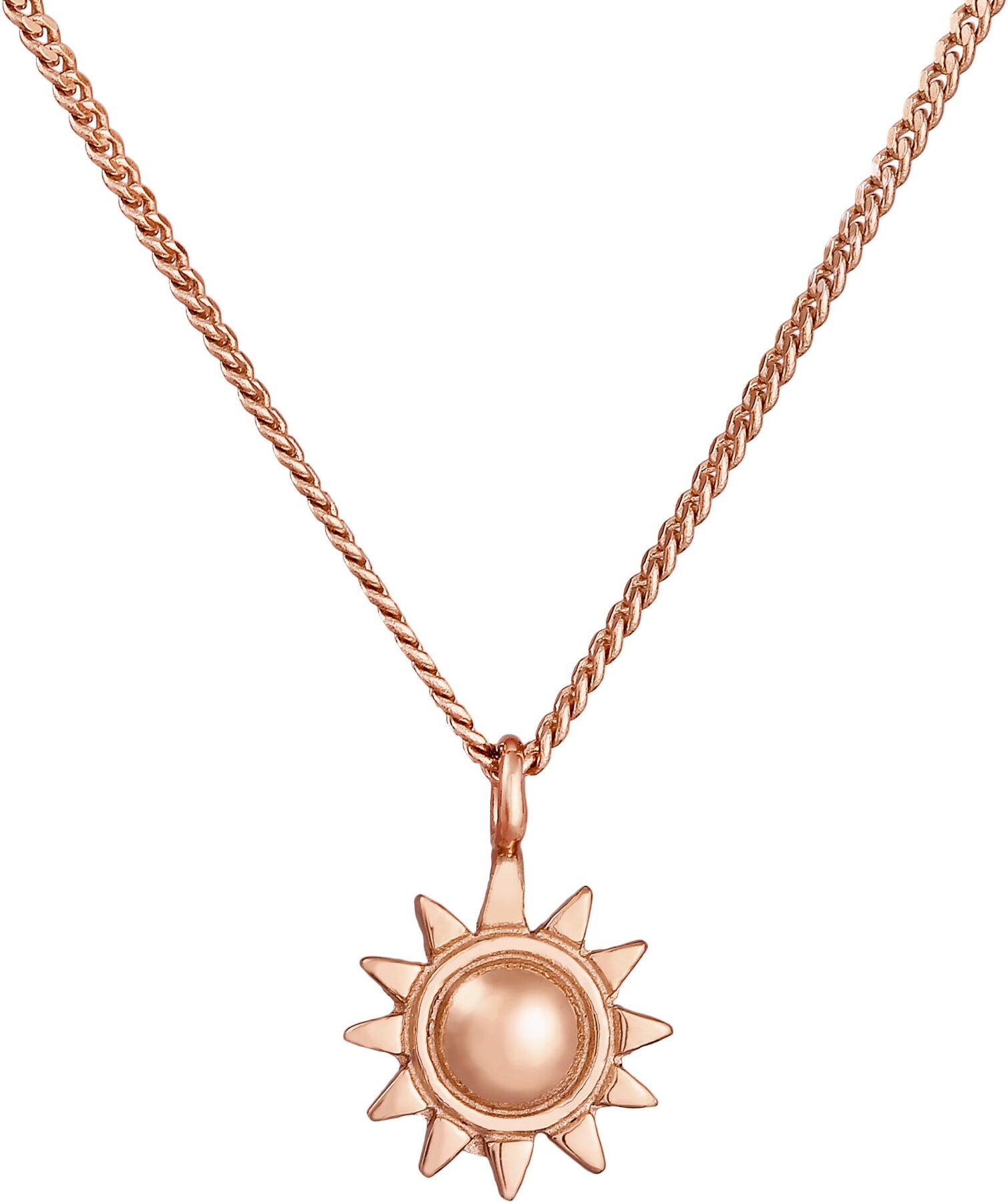 Kette mit Anhänger ELLI "Halskette Sonne Strahlend 925 Silber" Gr. 42, rosa (rosegold), Halsketten, Damen, ohne Stein, Silber 925 (Sterlingsilber), Kette mit Anhänger