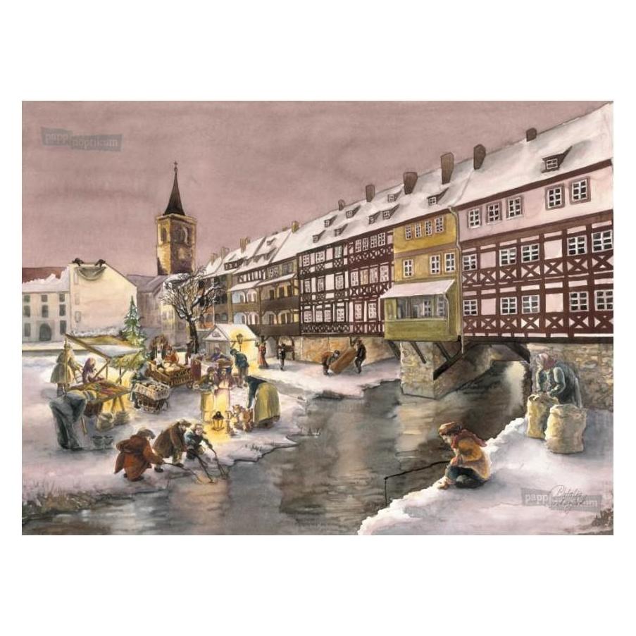 Pappnoptikum Erfurt Krämerbrücke (Mini-Adventskalender) (1045)