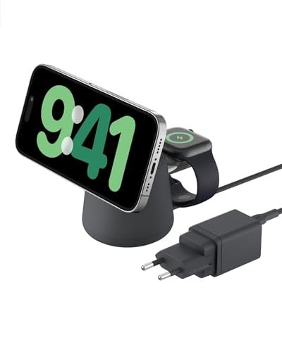 Belkin BoostCharge Pro 2-in-1 draadloze Qi2 oplader (15 W) - Donkergrijs