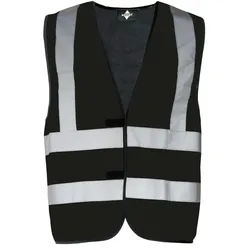 Korntex Unisex Vier Reflexstreifen Weste Warnschutz-Weste KXVR black M