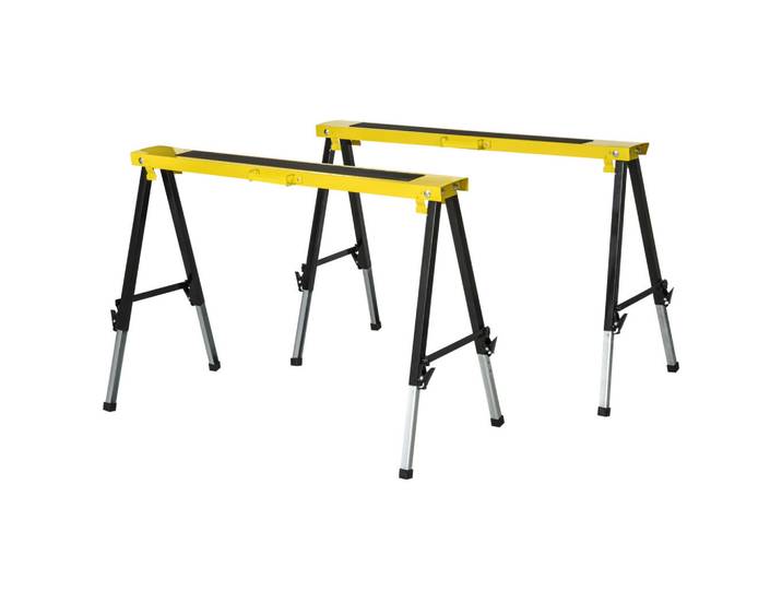 Durhand 2Er-Set Sägepferd, Arbeitsbock, Stahl, Mehrfarbig, Metall, 49x90x100 cm, Elektrogeräte