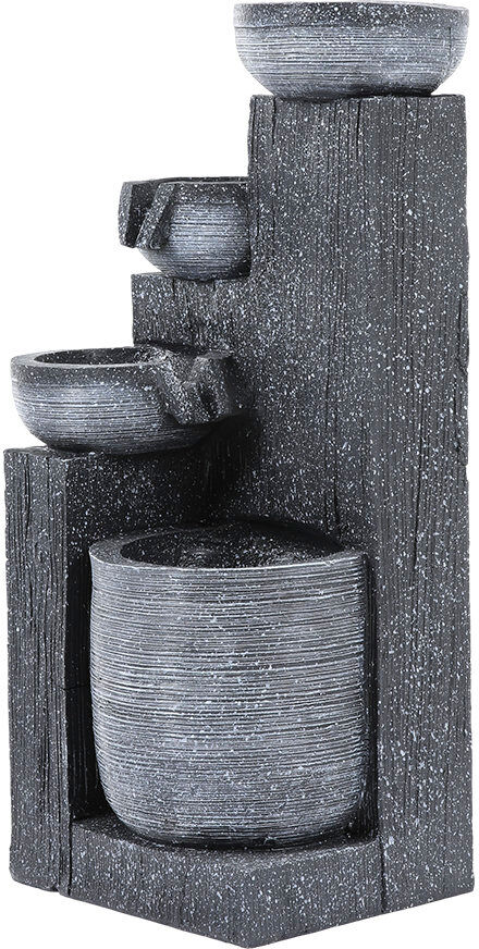 Fleur De Lis Living Outdoor Weather Resistant Floor Fountain Grey 58cm H X 25.5cm W X 20cm D