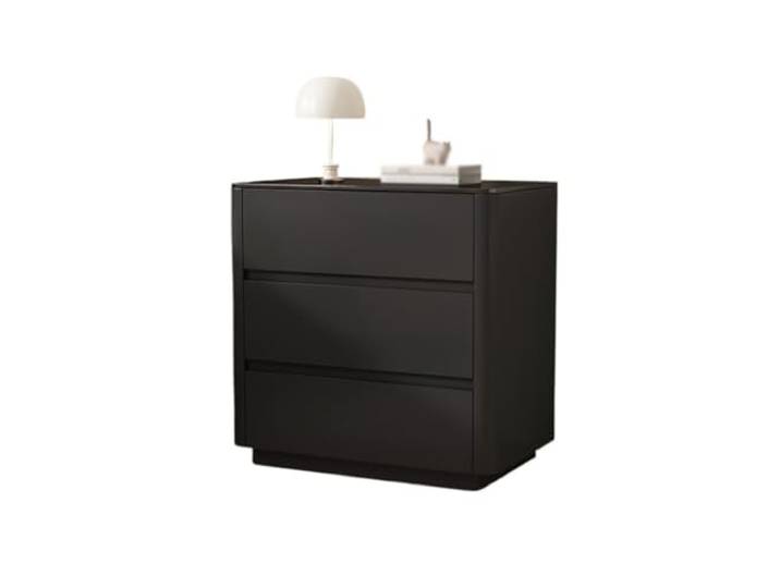 YANG11FAN Vielseitig Minimalistischer Nachttisch aus Massivholz und Glas Minimalistischer Nachttisch aus Massivholz und Glas(Mittel)