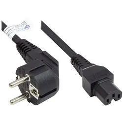 Alcasa P0150-S030 Stromkabel Schwarz 3 m Netzstecker Typ E+F C15-Koppler