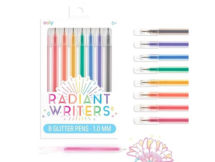 Radiant Writers Glitter Gel Pens - Set of 8