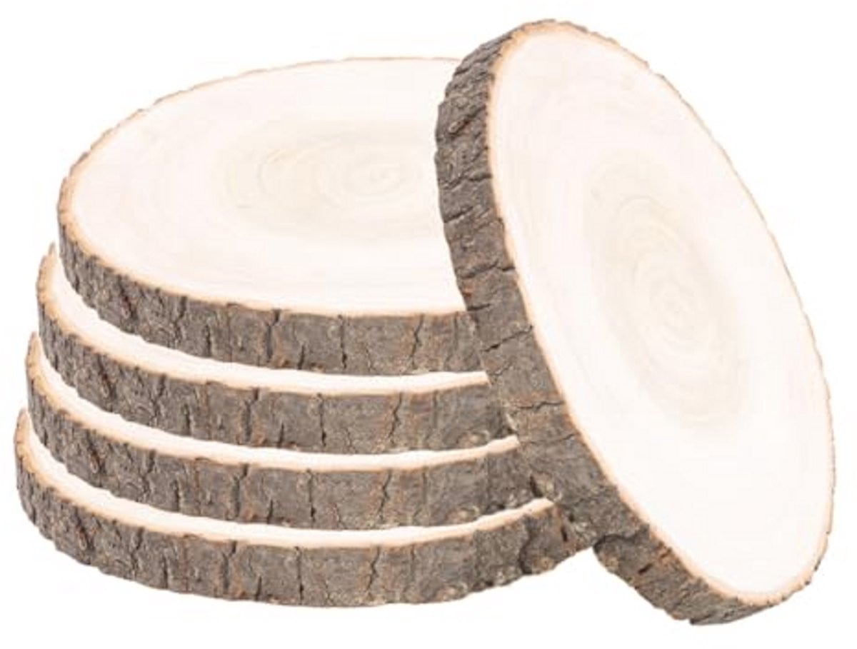 Set van 5 onafgewerkte houten cirkelschijfjes voor ambachten en decoratie