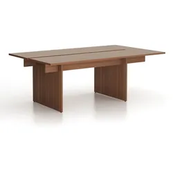 Konferenztisch SOLID + 1x Verlängerung, 210x125 cm, Nussbaum