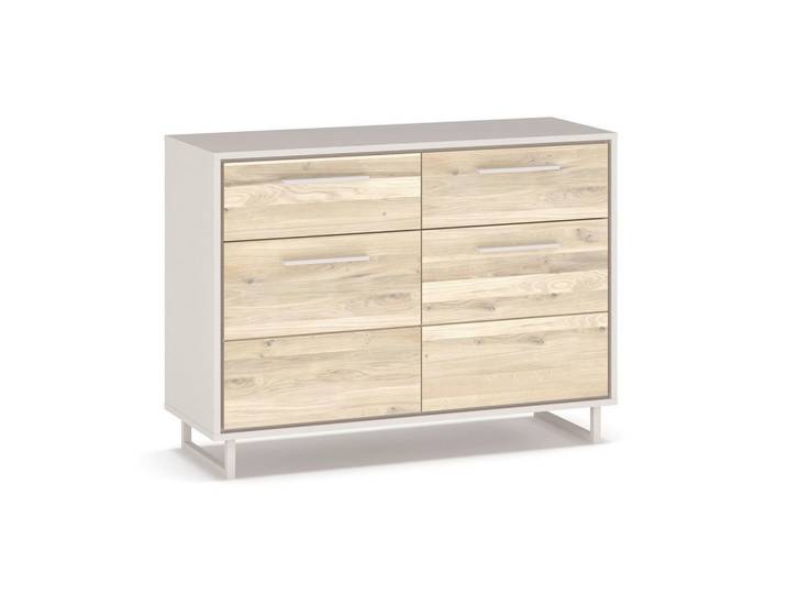Livetastic Kommode Kaunas, Kaschmir, Eiche Bianco, Metall, Eiche, massiv, 2 Fächer, 2 Schublade(n) Schubladen, 108x79x40 cm, Typenauswahl, Beimöbel erhältlich, Kleinmöbel, Kommoden, Kommoden