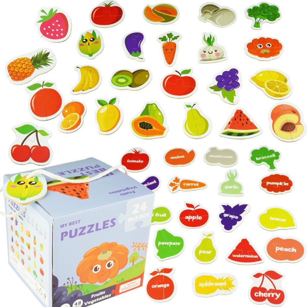 KinderSafe Kleurenrijk puzzelspel met fruit en groenten voor kinderen