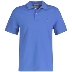 GANT Herren Poloshirt - REGULAR SHIELD, Kurzarm, Knopfleiste, Pique, Stickerei Blau (Perfect Blue) / M