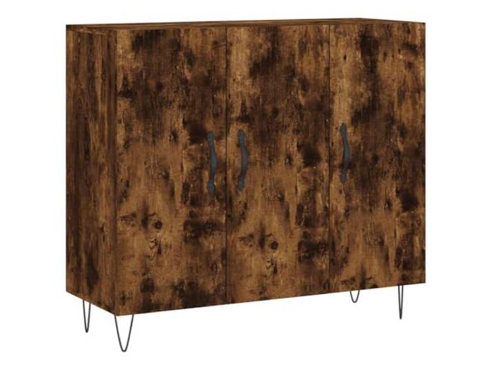 HGFDVCMR Sideboard Räuchereiche 90x34x80 cm Kommode mit Türen Stilvoller Beistellschrank für Wohnzimmer und Flur mit stabilen Metallbeinen, Türen und reichlich Stauraum.