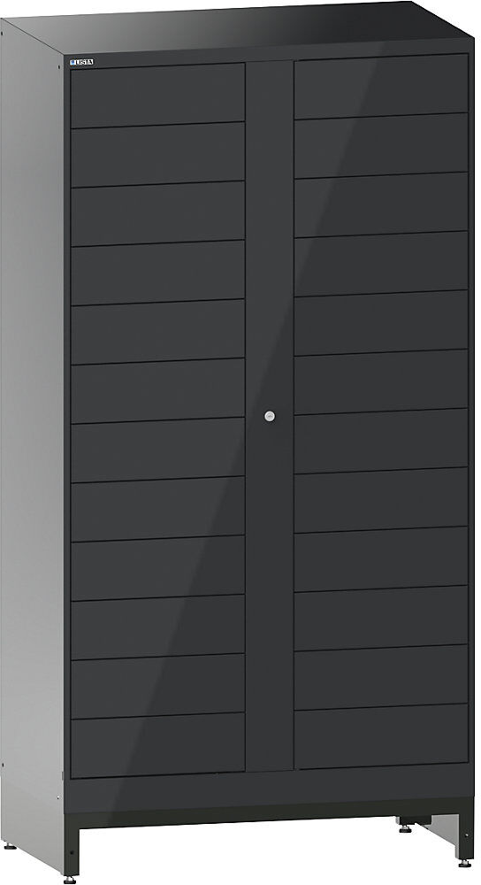E-Multicabinet Fächerschrank, Erweiterungsmodul, HxBxT 1970 x 1000 x 580 mm, 2 x 12 Fächer, anthrazitgrau LISTA