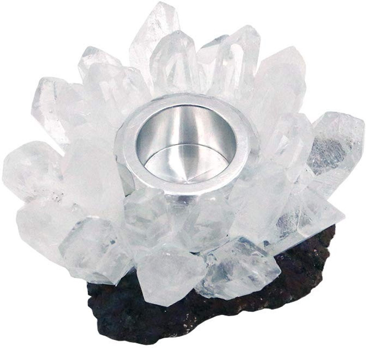Dailygoods Kwarts Cluster Kaarsenhouder - Kristal Tealighthouder voor Moderne Decoratie