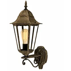 Außenleuchte Wandleuchte Terrasse IP44 Laterne Bronze Aluminium H 53 cm