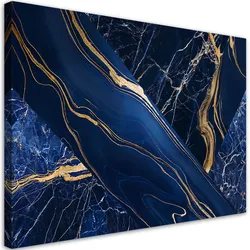 LEINWANDBILD Abstraktion aus blauem Goldmarmor 120x80cm