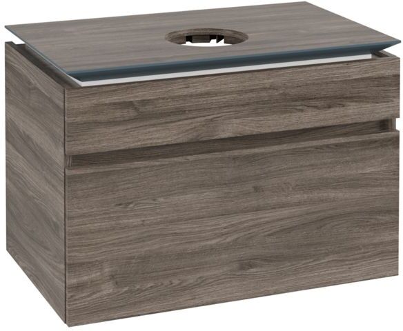 Villeroy und Boch Legato Waschtischunterschrank B57000RK 80x55x50cm, Waschtisch mittig, Stone Oak