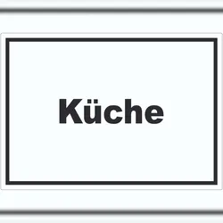 HB-Druck Küche Aufkleber mit Text Kitchen cucina waagerecht A9 (37x52mm)