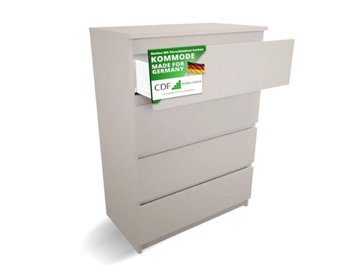 CDF Kommode mit 4 Schubladen für Schlafzimmer 40x70x97 cm - 40 cm Tief Schubladenschrank - Kaschmir - Komodenschrank 70 cm Breit, Kommode Holz für Flur Wohnzimmer Kommode&Sideboard Modern