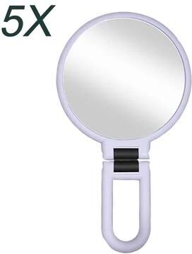 Uplift Picks Folding Magnifying Makeup Mirror 2X 5X 10X 15X Portable Travel Mirror purple (5x)