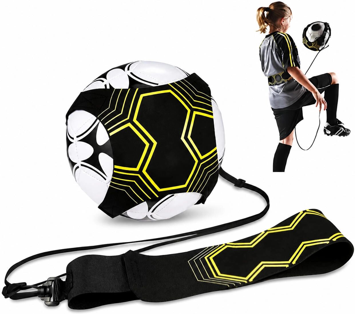 INF Elastischer Trainingsgurt für Fußball Gelb / Schwarz