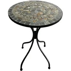 Mojawo, Gartentisch + Balkontisch, Mosaik Mosaiktisch Gartentisch Bistrotisch Tisch Ø 60 x H 70 cm (60 x 70 cm)