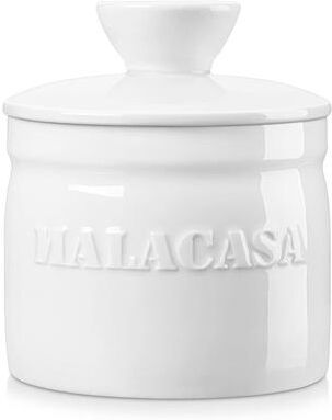 MALACASA Porcelain Butter Crock with Lid for Spreadable Butter