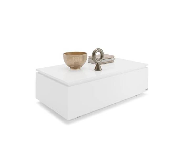 MOBILI FIVER, Couchtisch mit Stauraum, X, Glänzend Weiss, Made In Italy