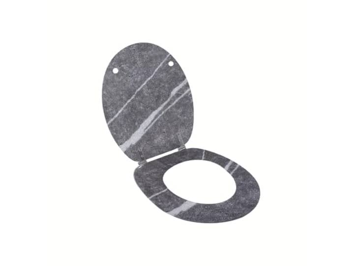 Wirquin 20720370 Abattant WC Woody Effet Marbre Gris MDF\, top fix\, charnières inox