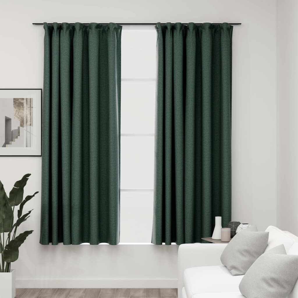 Etta Avenue Blackout Curtain Pair Green Width 140 x Drop 245 cm