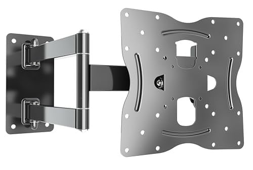 RICOO Universele TV-wandbeugel voor platte en gebogen schermen van 27 tot 55 inch, draaibaar en kantelbaar, VESA 200 x 200 mm, zwart