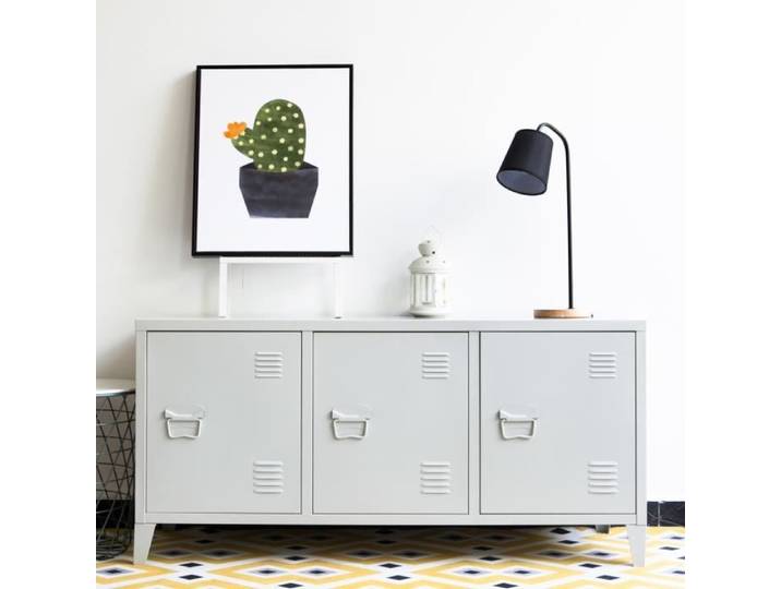 Meuble TV Kotka à 3 portes 58 x 113 x 40 cm blanc