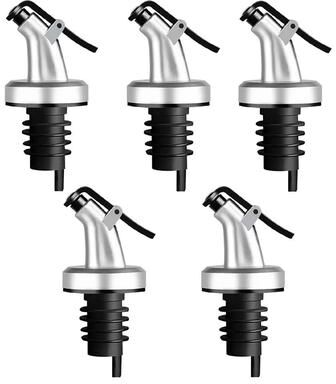 Inspired Finds Stainless Steel Oil Bottle Pourer 5 Pcs