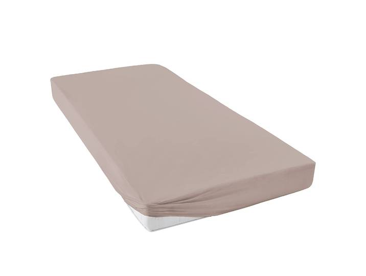 Wasserdichtes Jersey-Spannbetttuch Max 120 x 200cm Beige/Sand