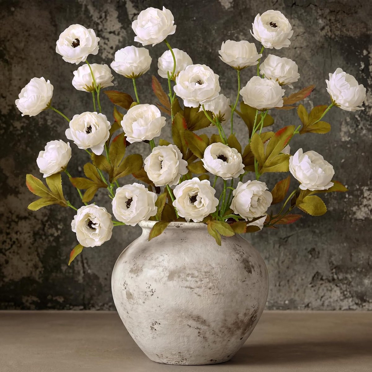Set van 6 kunstpioenrozen voor vazen, 71 cm