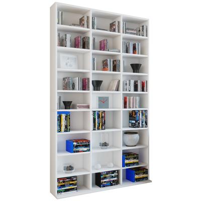 Standregal VCM "Holz CD DVD Standregal Bücherregal Regal Megosa XL", weiß, B:102cm T:23cm, Regale, Standregal