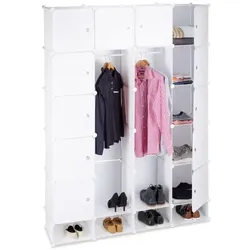 Relaxdays Kleiderschrank Stecksystem 18 Fächer Weiß
