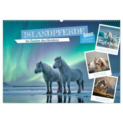 Islandpferde - Im Zauber des Nordens (Wandkalender 2027 DIN A2 quer), CALVENDO Monatskalender