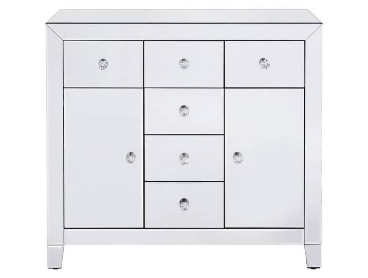 Commode Luxury argent 2 portes 6 tiroirs Kare Design