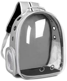Inspired Finds Space Capsule Transparent Pet Backpack Carrier For Cats & Small Dogs gray