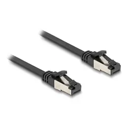 DeLOCK RJ45 Flachband Patchkabel Stecker zu Stecker Cat.8.1 flexibel 0,25 m schwarz