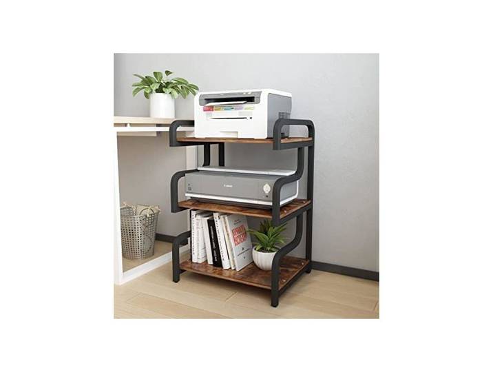 Support Imprimante à 3 Niveaux Meuble pour Imprimante 55x40x84 CM avec Stockage Support pour Imprimante Étagère Imprimante (Marron)