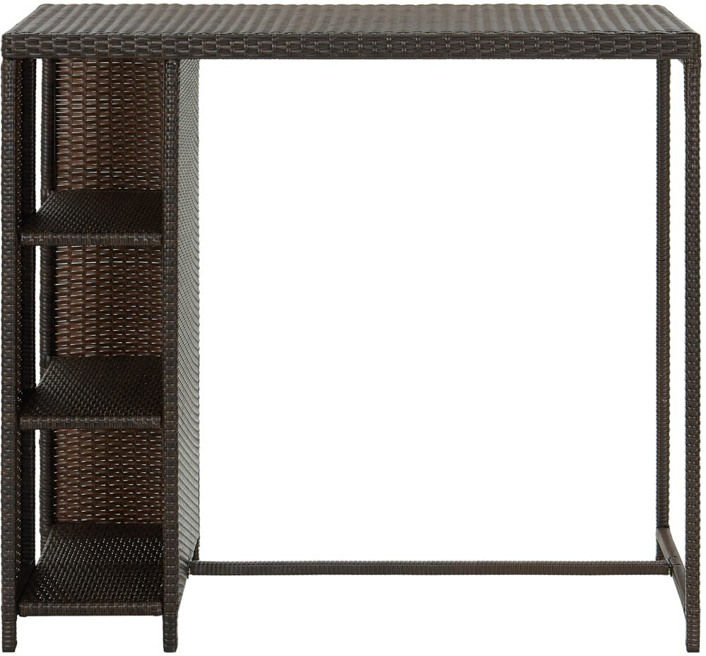 Dakota Fields Gardette Rectangular Steel Outdoor Bar Table - 120 cm W 60 cm D Brown