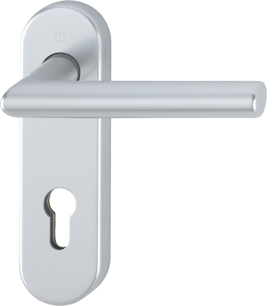 HOPPE FH-Drückergarnitur mit Kurzschild Amsterdam FS-1400/353KH, Aluminium 10725531